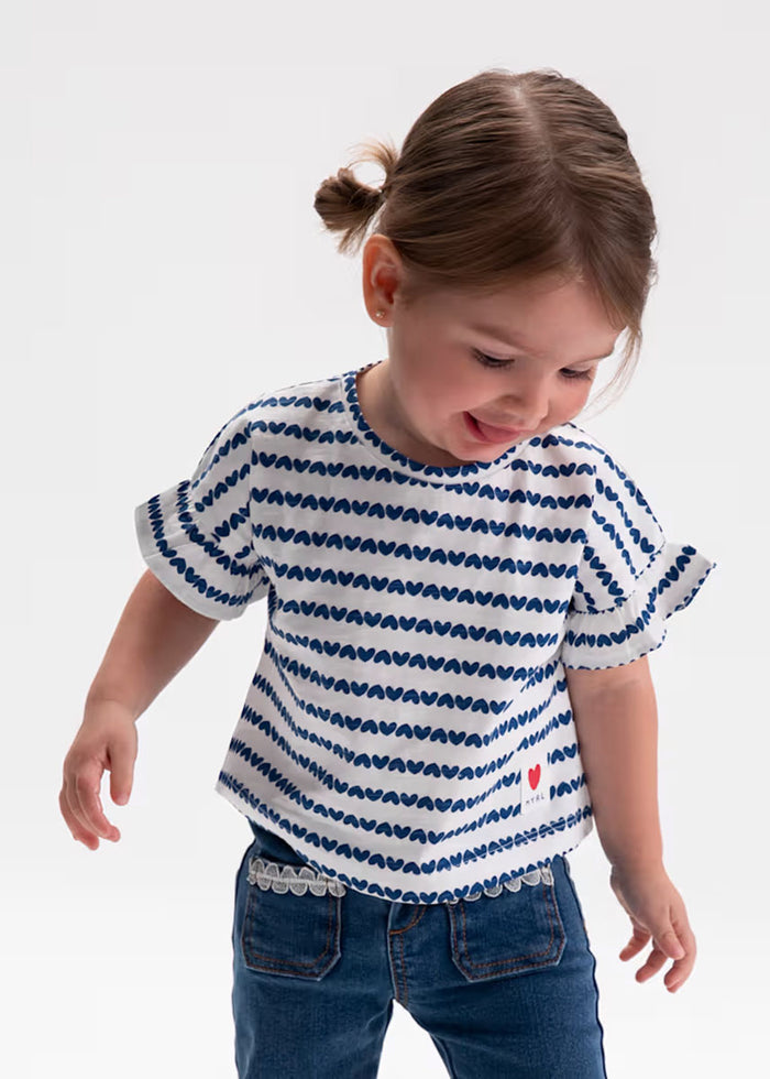 Bonnie Heart Printed Tee - Porcelain