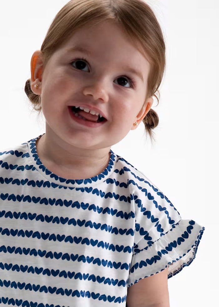 Bonnie Heart Printed Tee - Porcelain