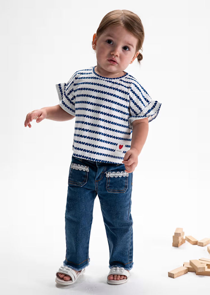 Bonnie Heart Printed Tee - Porcelain