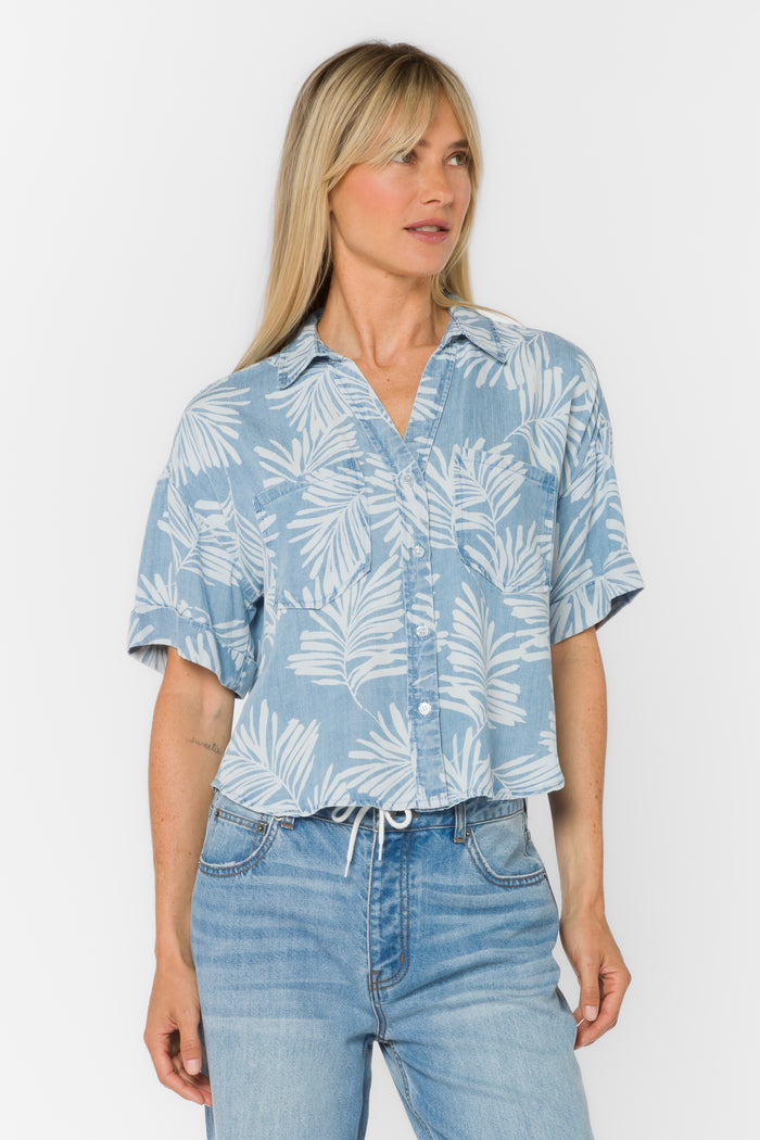 Brandon Palm Leaf Shirt - Tops - Velvet Heart Clothing
