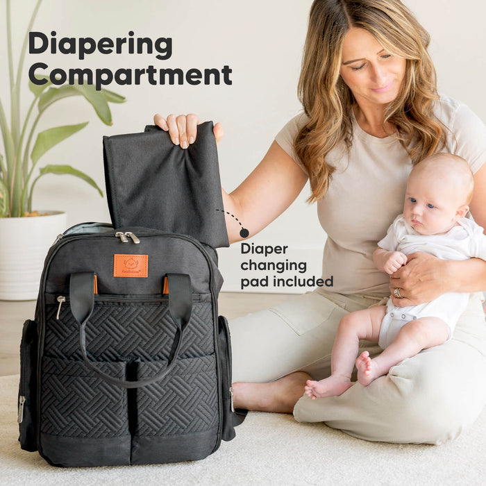 Diapering Compartment: Diaper changing pad included