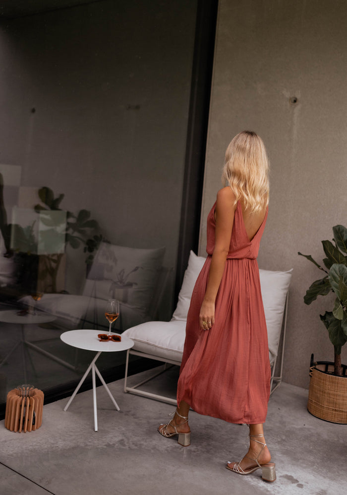 Brick Dalie slip dress strap detail