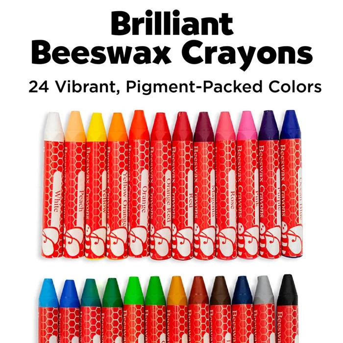 Brilliant Beeswax Crayons with Storage Case - Set of24