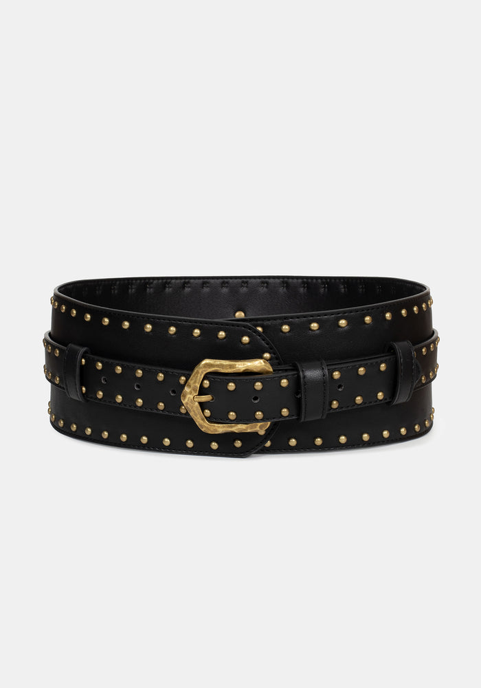 Brux Rivet Detail Buckled Waist Belt