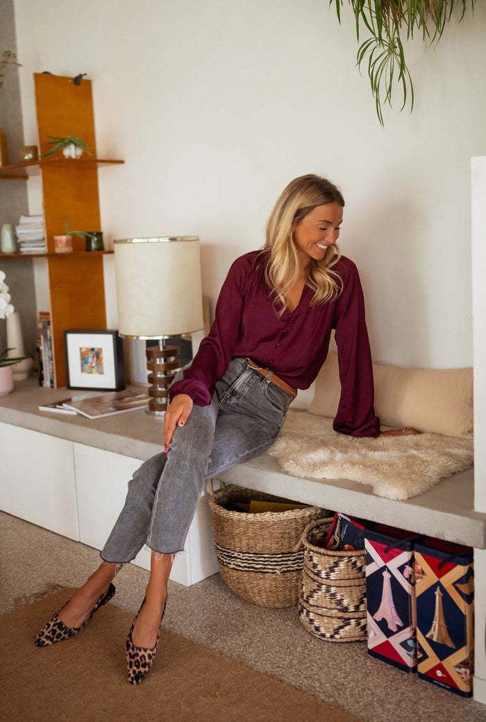 Burgundy Janelle Blouse