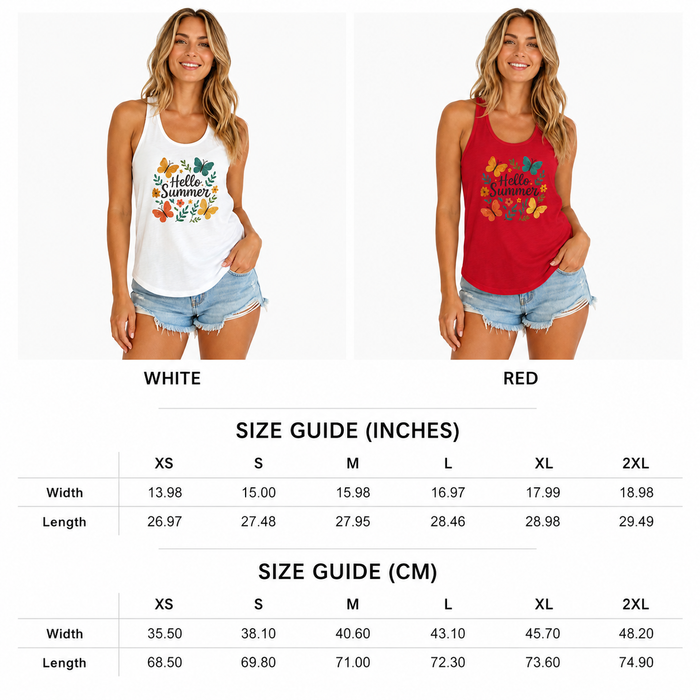 Women’s red racerback tank top for casual summer wear