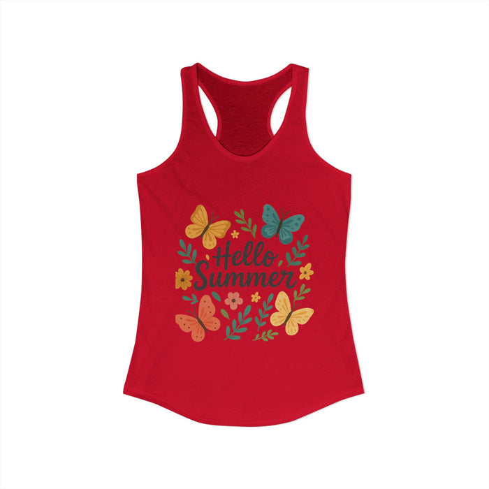 Butterfly tank tops styled with denim shorts for a relaxed summer look