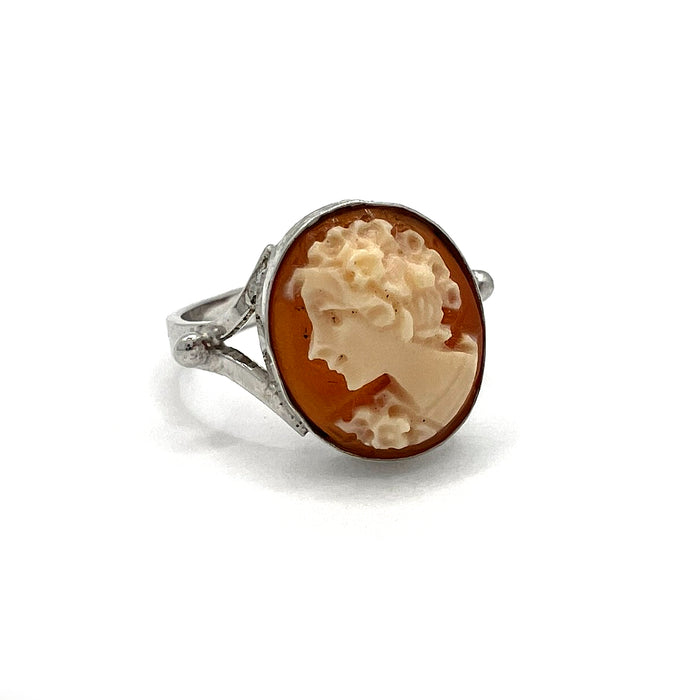 Sterling Silver 12mm Cameo Ring (size 5)