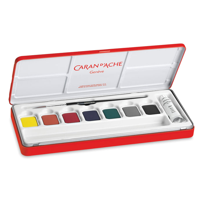 Caran d'Ache Box of 8 Color Paint Tablets Gouache Studio