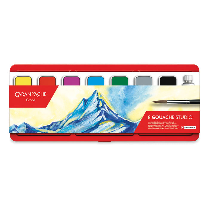 Caran d'Ache Box of 8 Color Paint Tablets Gouache Studio