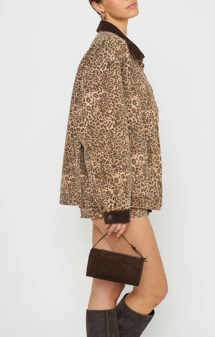 Carter Bomber Jacket ~ Mod Leopard Denim