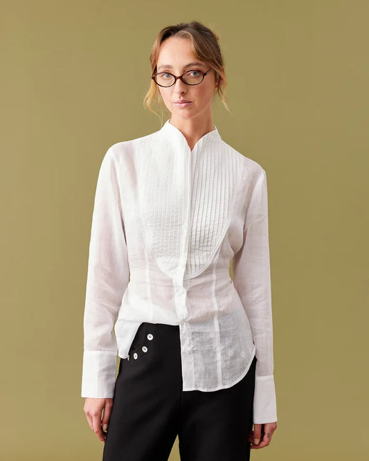 CASPER TUXEDO SHIRT  WHITE