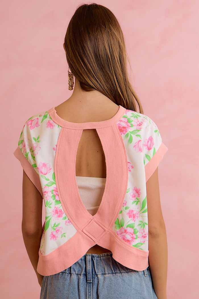 Catch 'Em Staring Floral Terry Top-Pink-SMALL-Cute-Trendy-Shop-Womens-Boutique-Clothing-Store