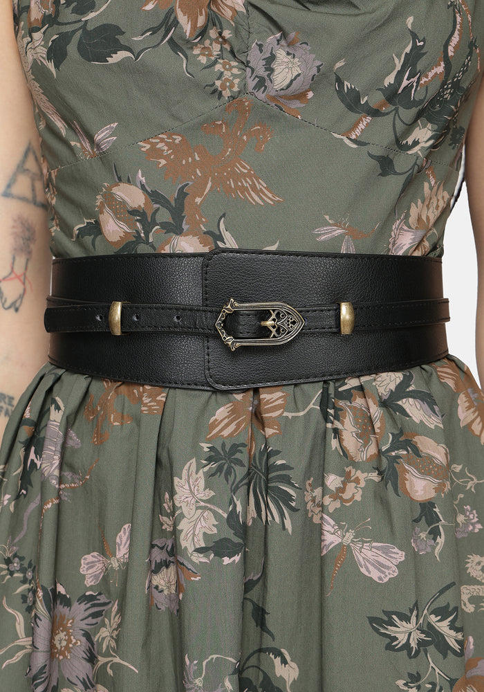 Cathedral Buckle Waist Belt - Gold