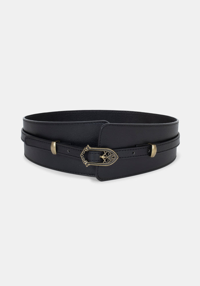 Cathedral Buckle Waist Belt - Gold
