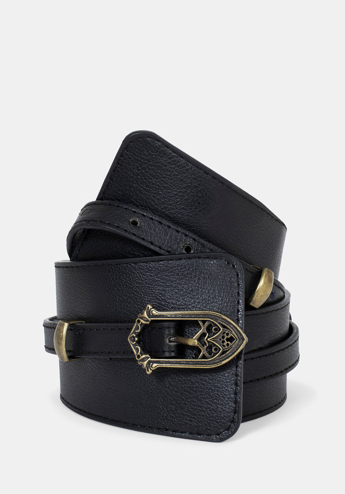 Cathedral Buckle Waist Belt - Gold