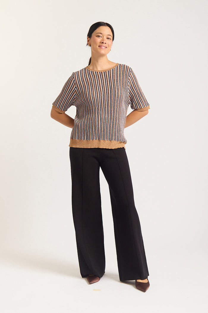 Celeste Lurex Shirt In Moonlight