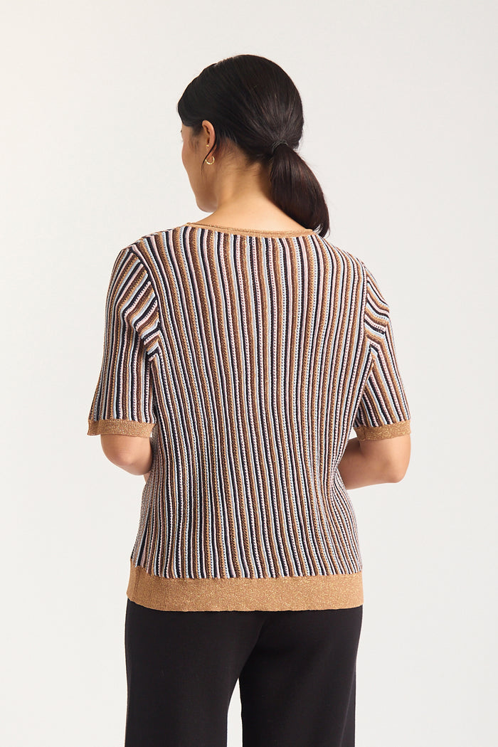 Celeste Lurex Shirt In Moonlight