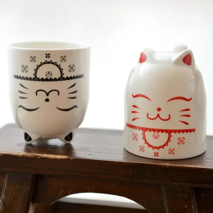 Ceramic Cat Mug Set of 2
