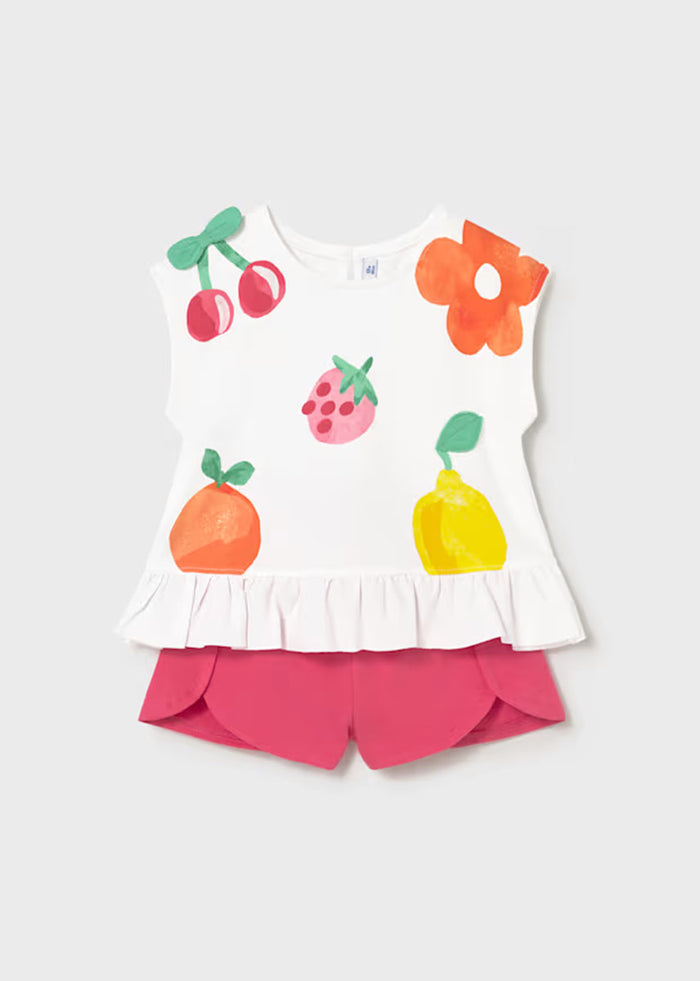 Cerise Fruity Shorts Set - Hibiscus