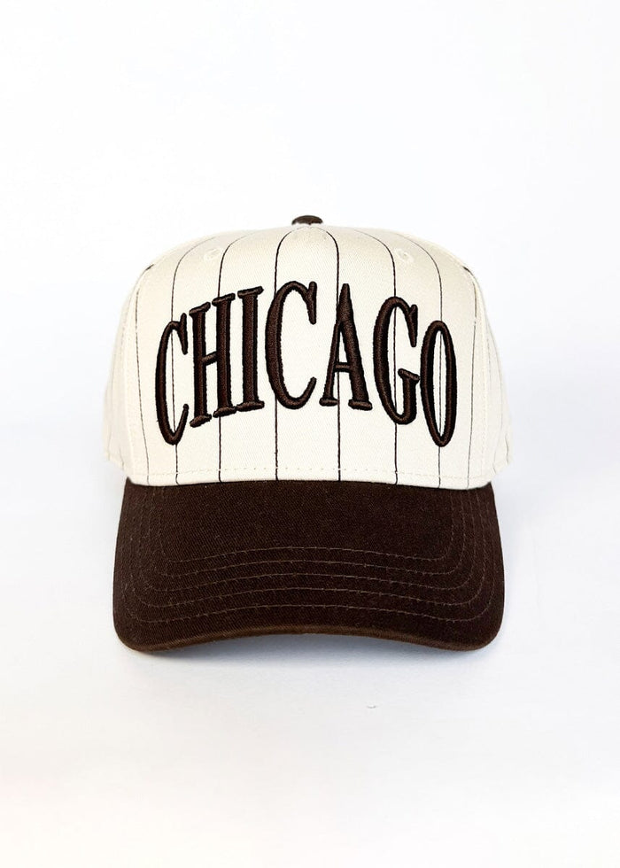 Chicago Puff Pinstripe Baseball Cap - Espresso