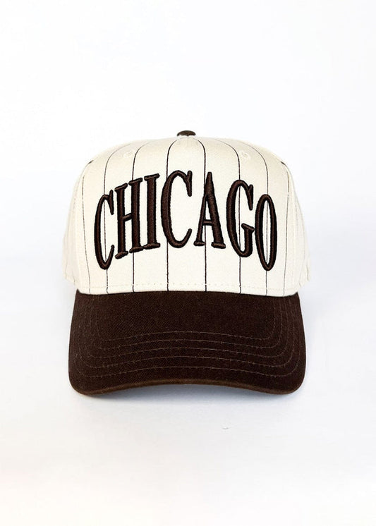 Chicago Puff Pinstripe Baseball Cap - Espresso