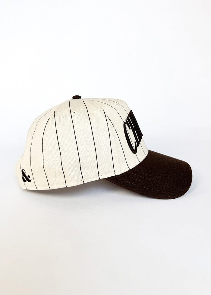 Chicago Puff Pinstripe Baseball Cap - Espresso