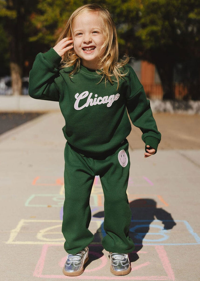 Chicago Script Sweatsuit Set - Green