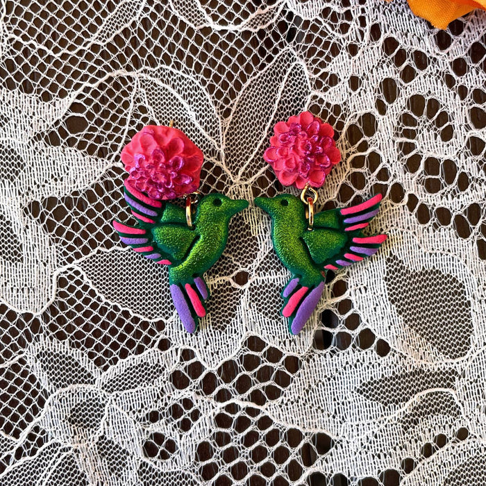 Colibri Hand Painted Earrings