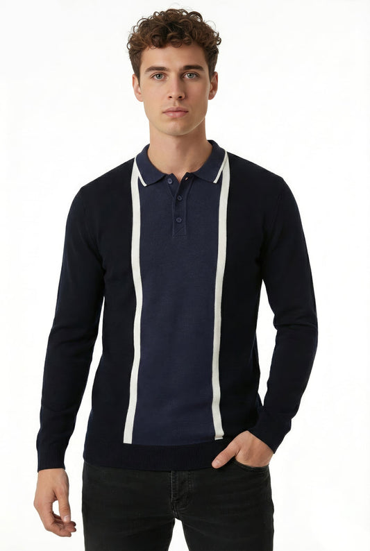 Colour Block Polo Knit