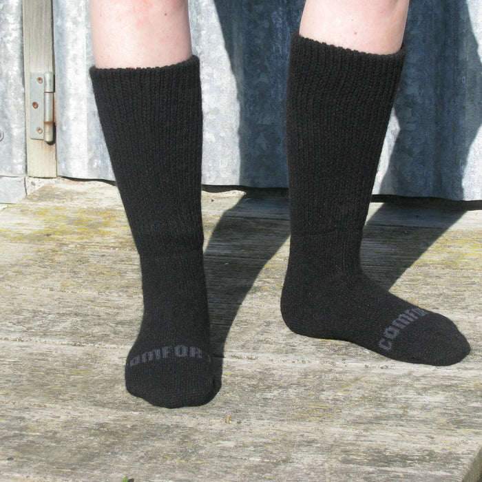 Merino and Possum socks. Colour Black