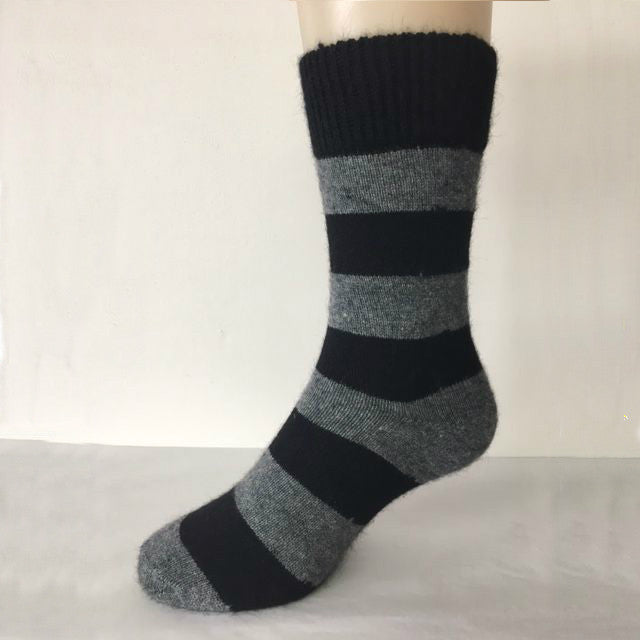 Striped Possum socks. Colour Black/Riverstone