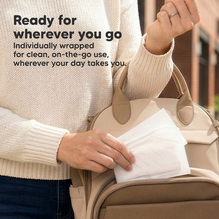 Ready for wherever you go - Individually wrapped for clean, on-the-go use, wherever your day takes you.