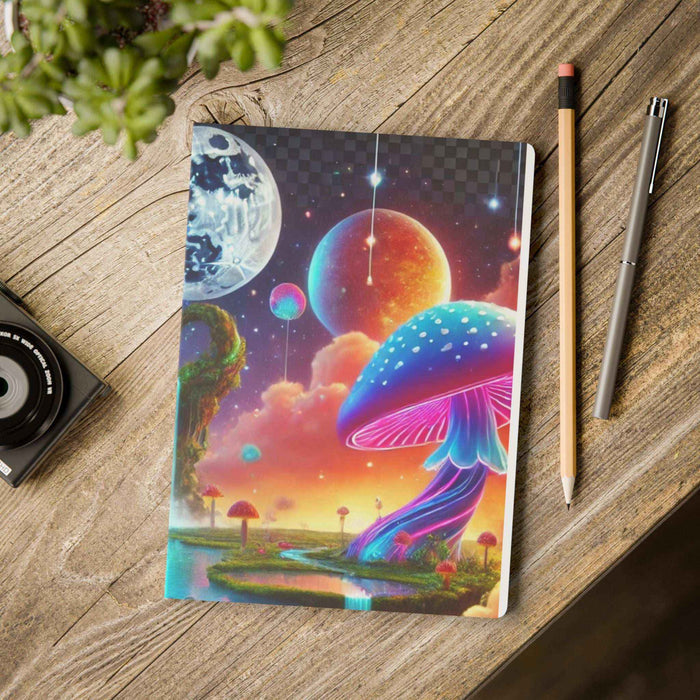 Cosmic Mushroom Journal - Ruled Softcover Notebook Gift