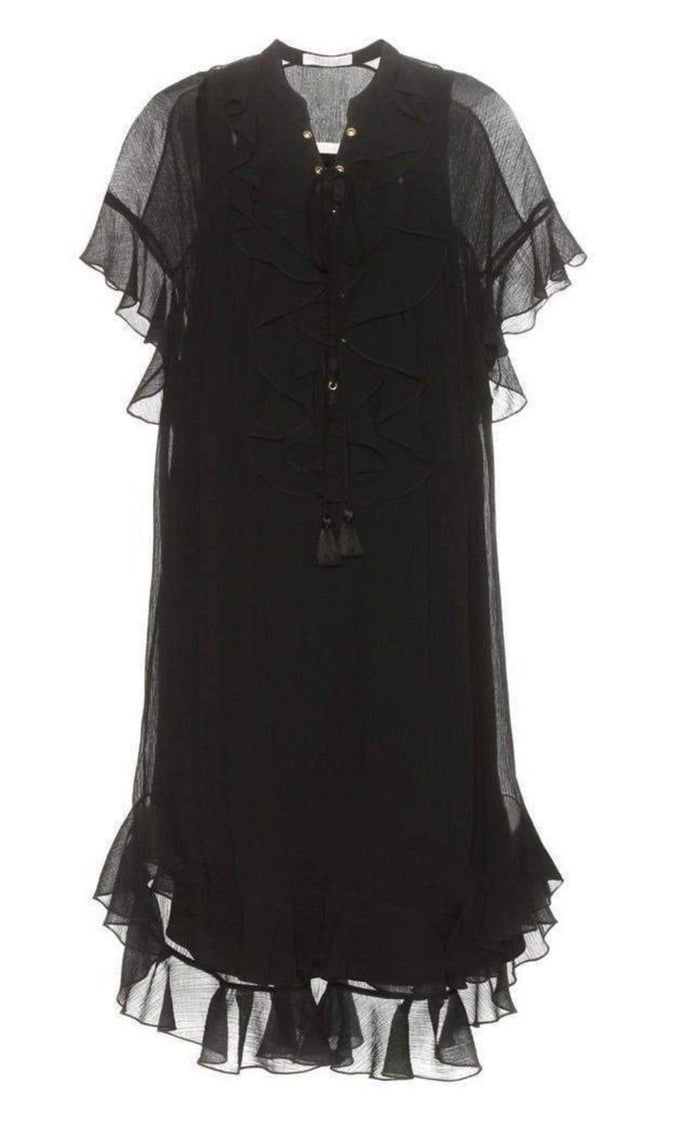 Chloe Cotton Crepon Gauze Ruffle Dress - Runway Catalog