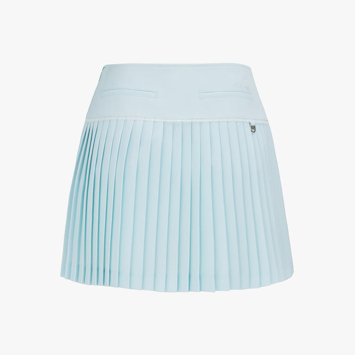 Crochet Flare Pleated Skirt (Mint)