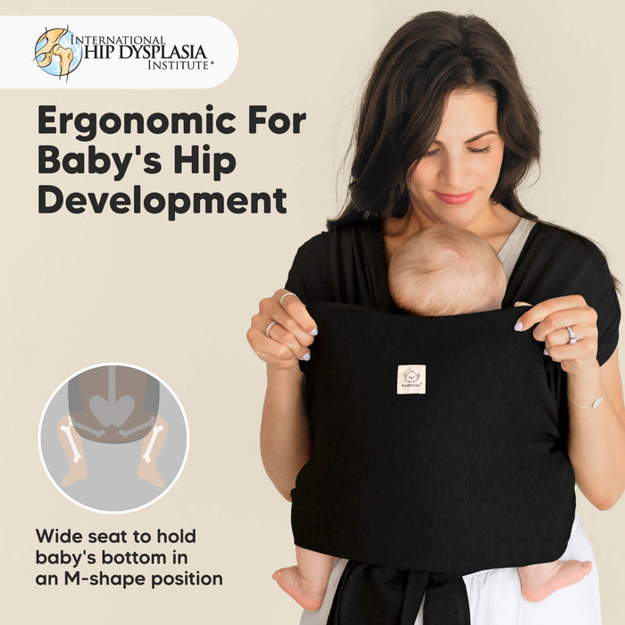 Ergonomic For Baby's Hip Development. Wide seat to hold baby's bottom in an M-shape position