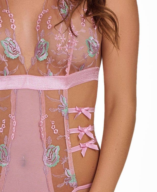 Danielle Embroidery & Bows Bodysuit - Intimate Whispers