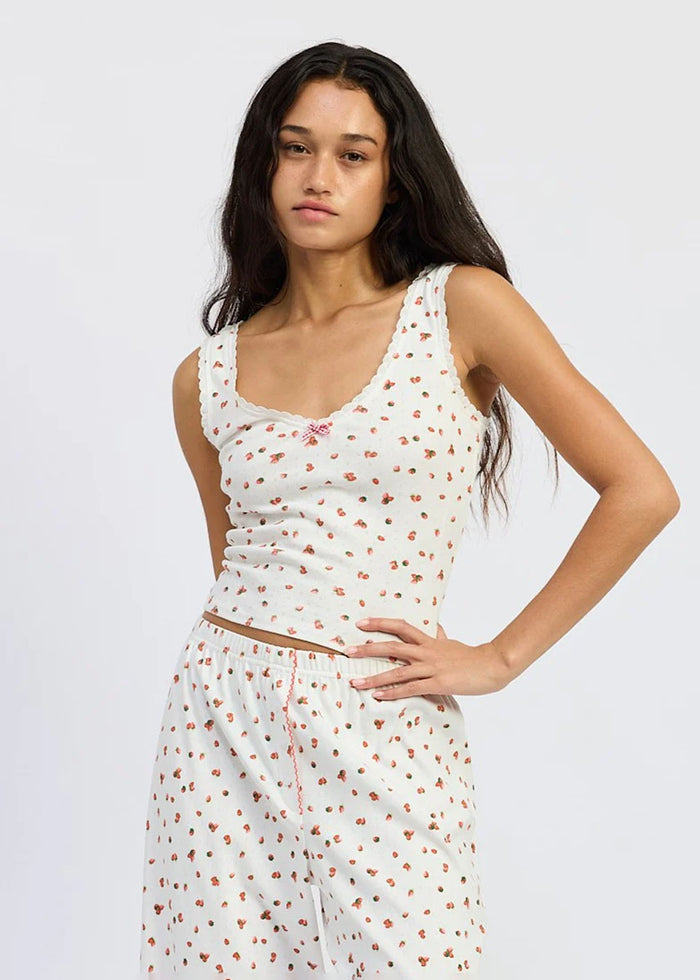 Dasha Top - White & Red