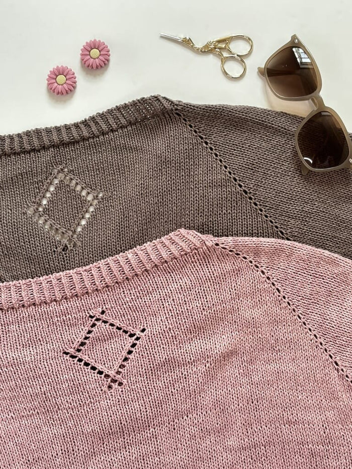 Diamond line tee v - neck by Siersknit, knitting kit in Önling No 14