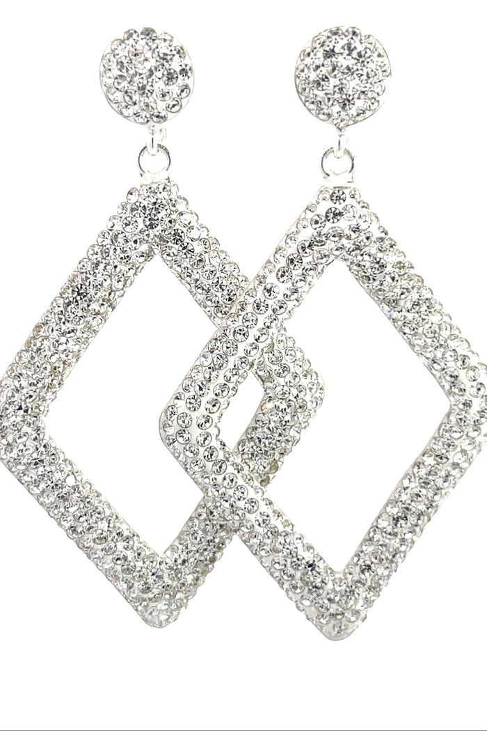 Style the Diamond Shaped Crystal 925 Sterling Silver Dangle Earring exclusively at Born To Glam