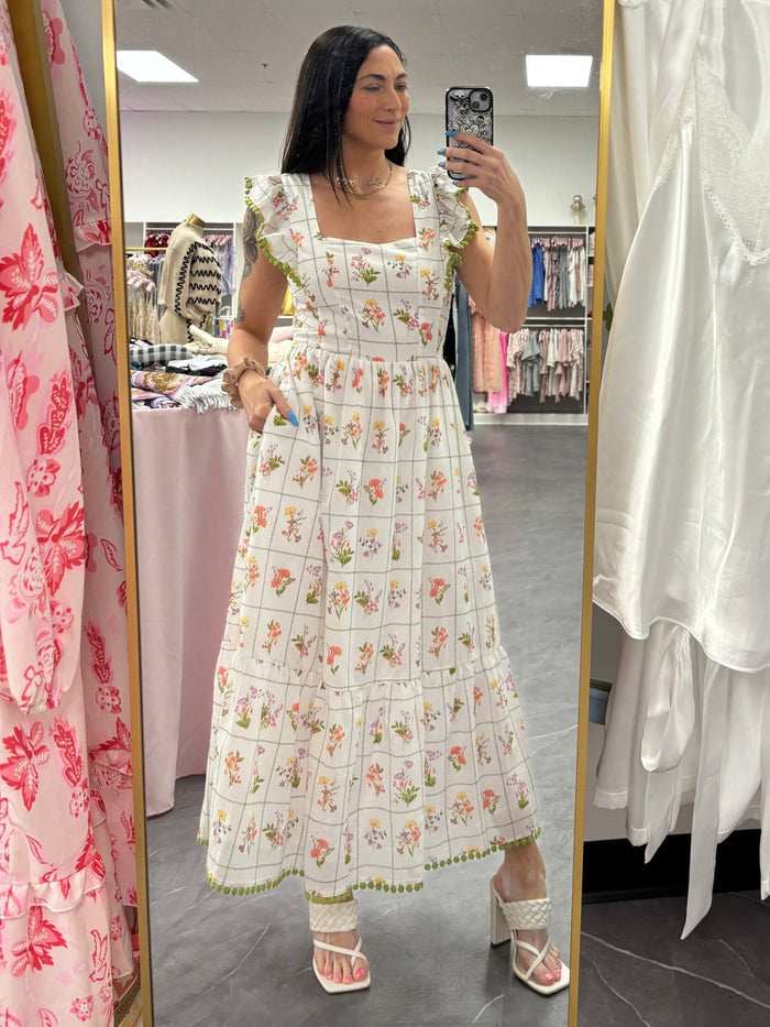 Diane Floral Tie Back Midi Dress - Intimate Whispers