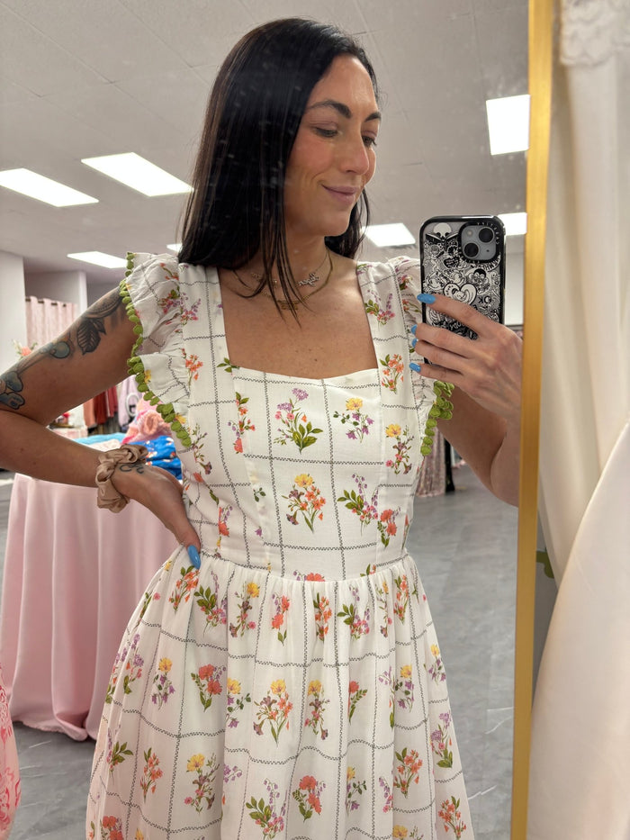 Diane Floral Tie Back Midi Dress - Intimate Whispers