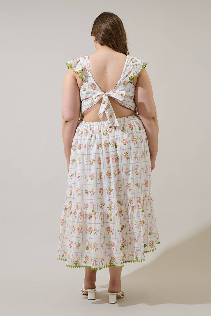 Diane Floral Tie Back Midi Dress - Intimate Whispers