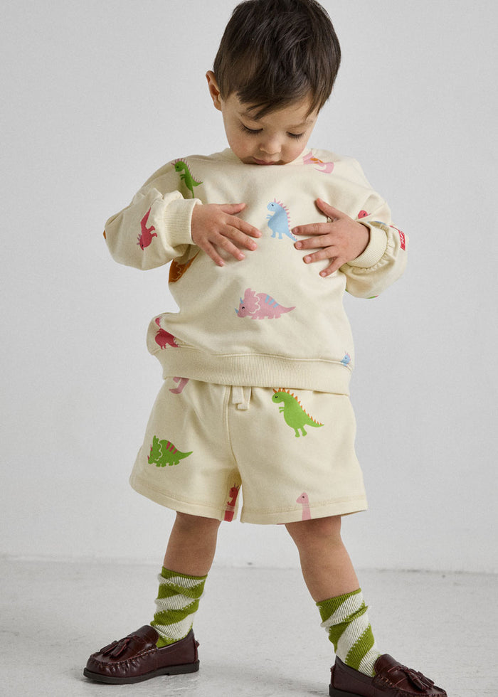 Dinosaur Terry Oversized Sweatshort Set
