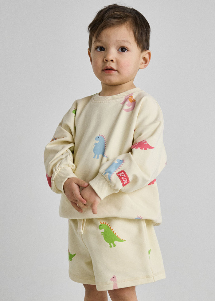Dinosaur Terry Oversized Sweatshort Set