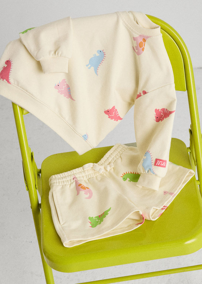 Dinosaur Terry Oversized Sweatshort Set