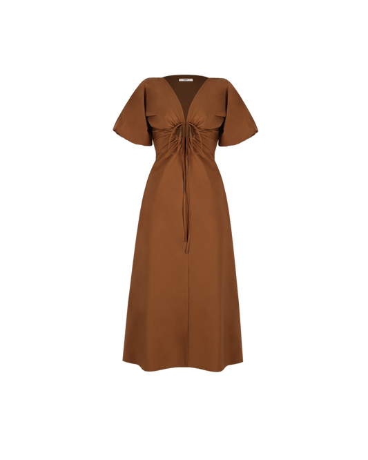 DONOVAN TIE DRESS MOCHA