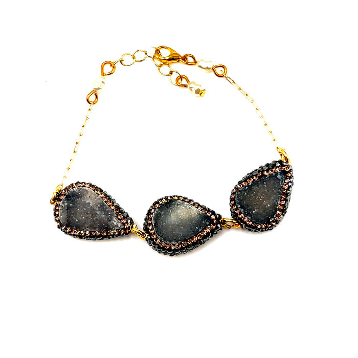 Style the Druzy 925 Sterling Silver Bracelet exclusively at Born To Glam