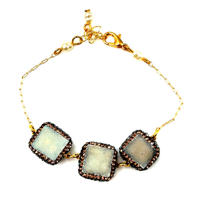 Style the Druzy 925 Sterling Silver Bracelet exclusively at Born To Glam